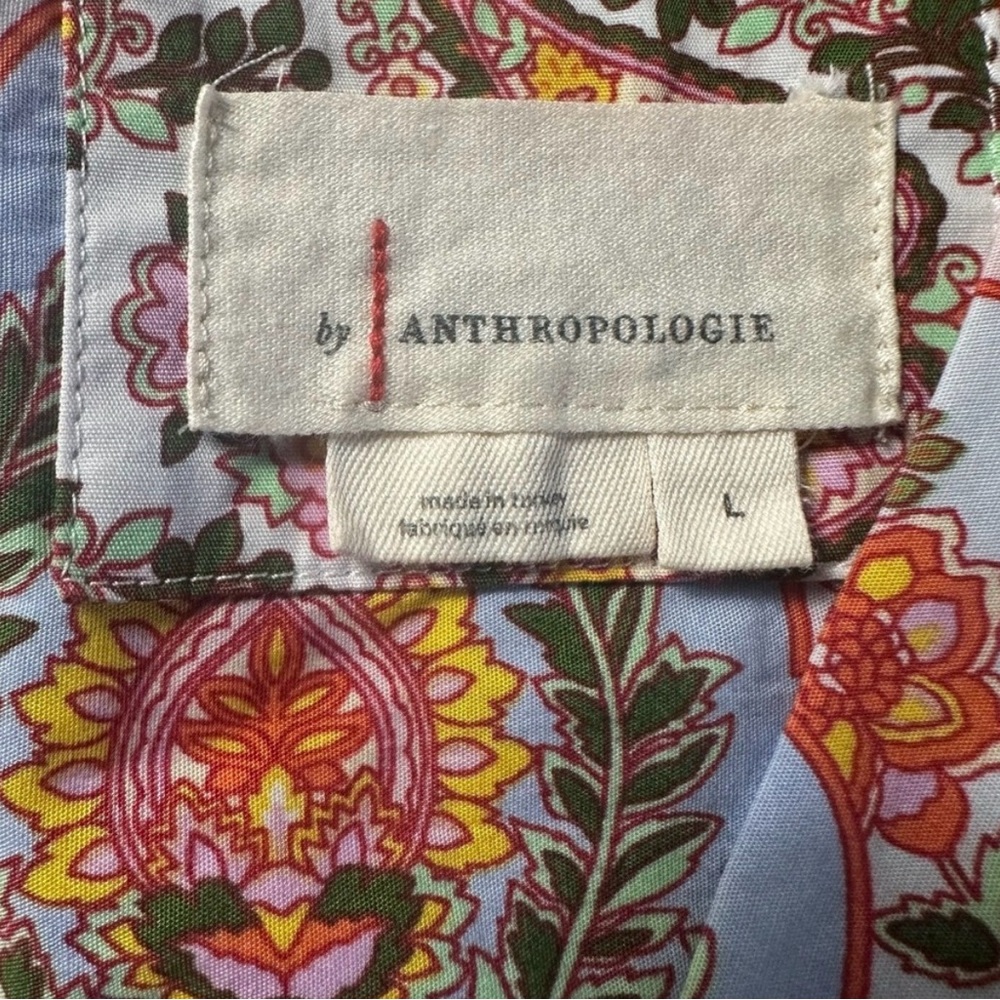 TikTok Fave ❤️ Anthropologie Somerset Paisley Print Maxi Dress Blue Pink Green L - Picture 7 of 10